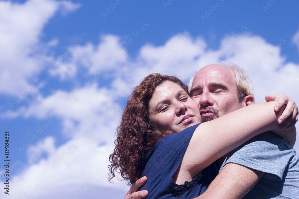 Couple in love embracing. Happy couple