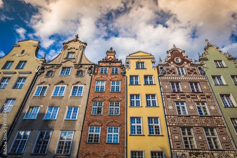 Beautiful architecture of the old town of Gdansk, Poland.