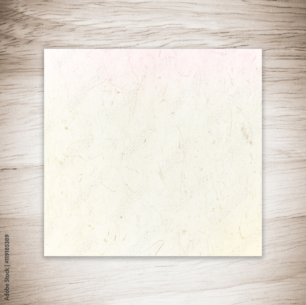 Blank mulberry paper on vintage wood background