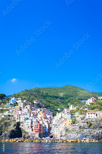 Riomaggiore in Cinque Terre, Italy - Summer 2016 - view from the © Paolo Gallo