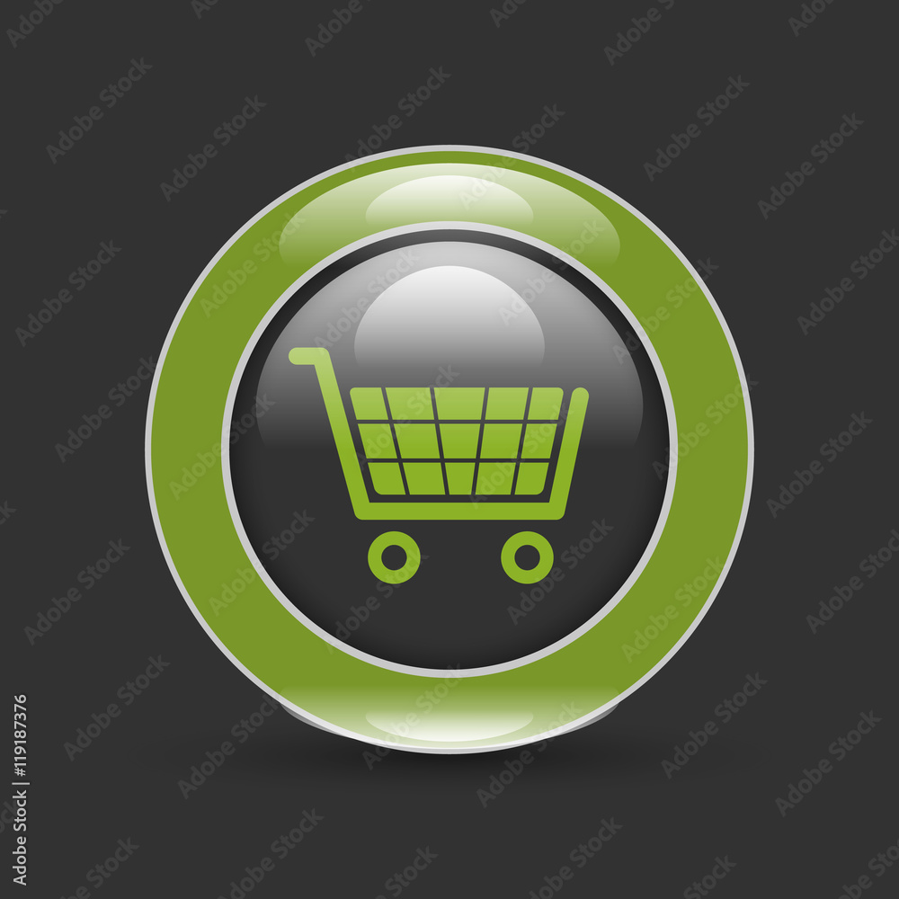 shiny shopping basket icon