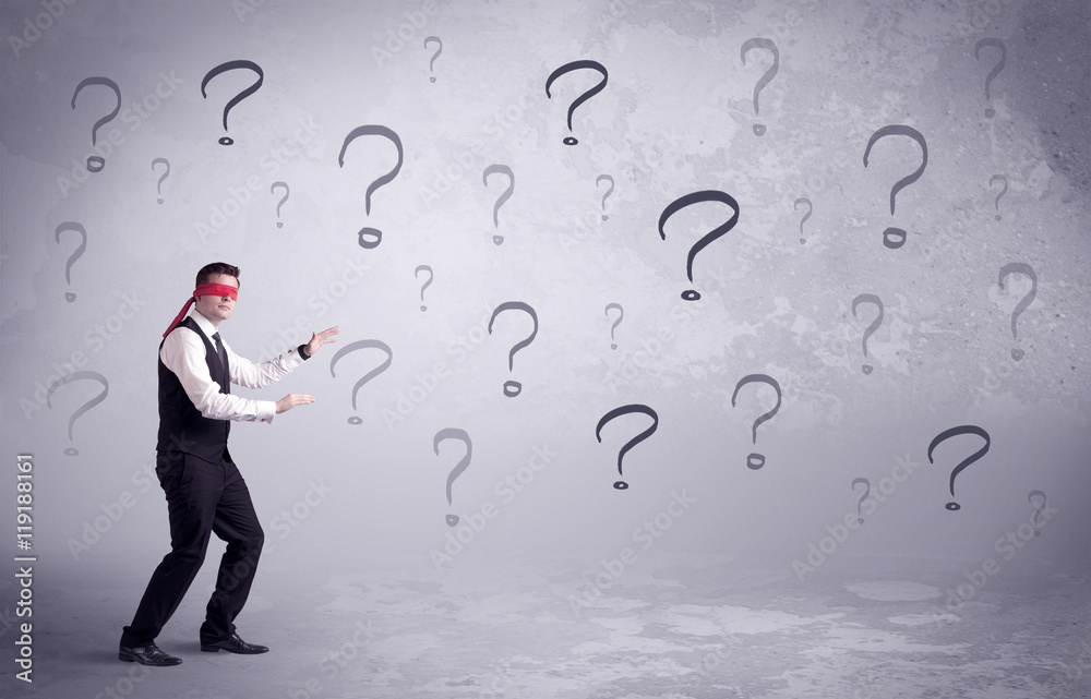 Businessman with blindfolds