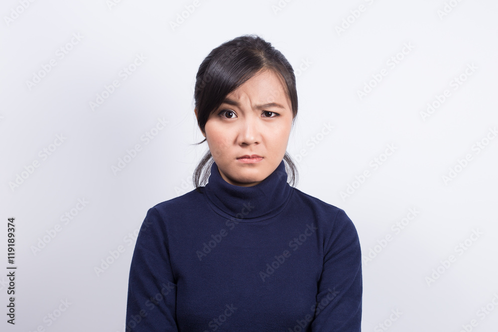 Emotional Portrait: Confuse woman Emotional Portrait: Confuse woman