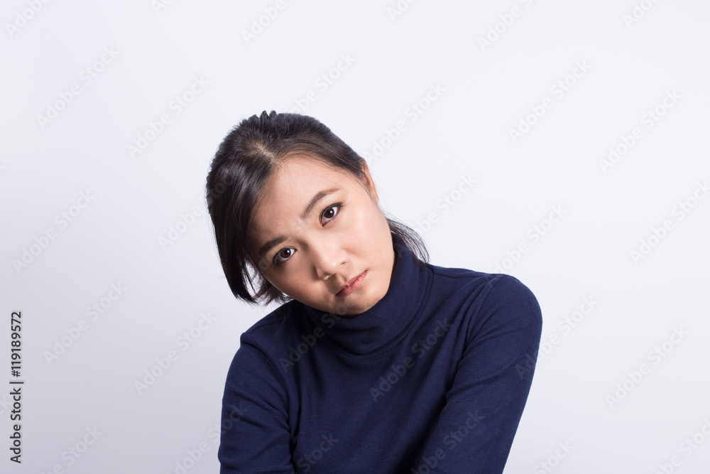 Emotional Portrait: Confuse woman