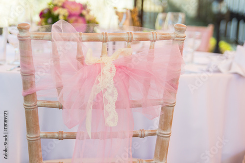 Wedding chair with ribbon