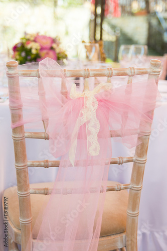 Wedding chair with ribbon