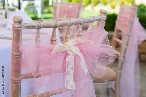 Wedding chair with ribbon
