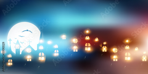 ハロウィン　城　夜　背景