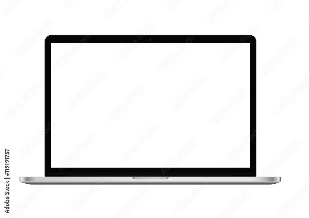 Laptop mock up with blank screen vector Laptop mock up with blank screen vector