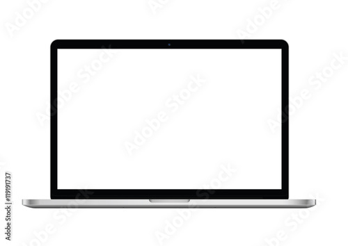Laptop mock up with blank screen vector