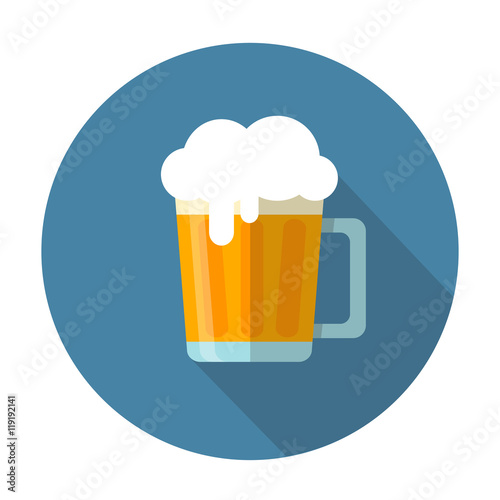 flat beer mug isolated