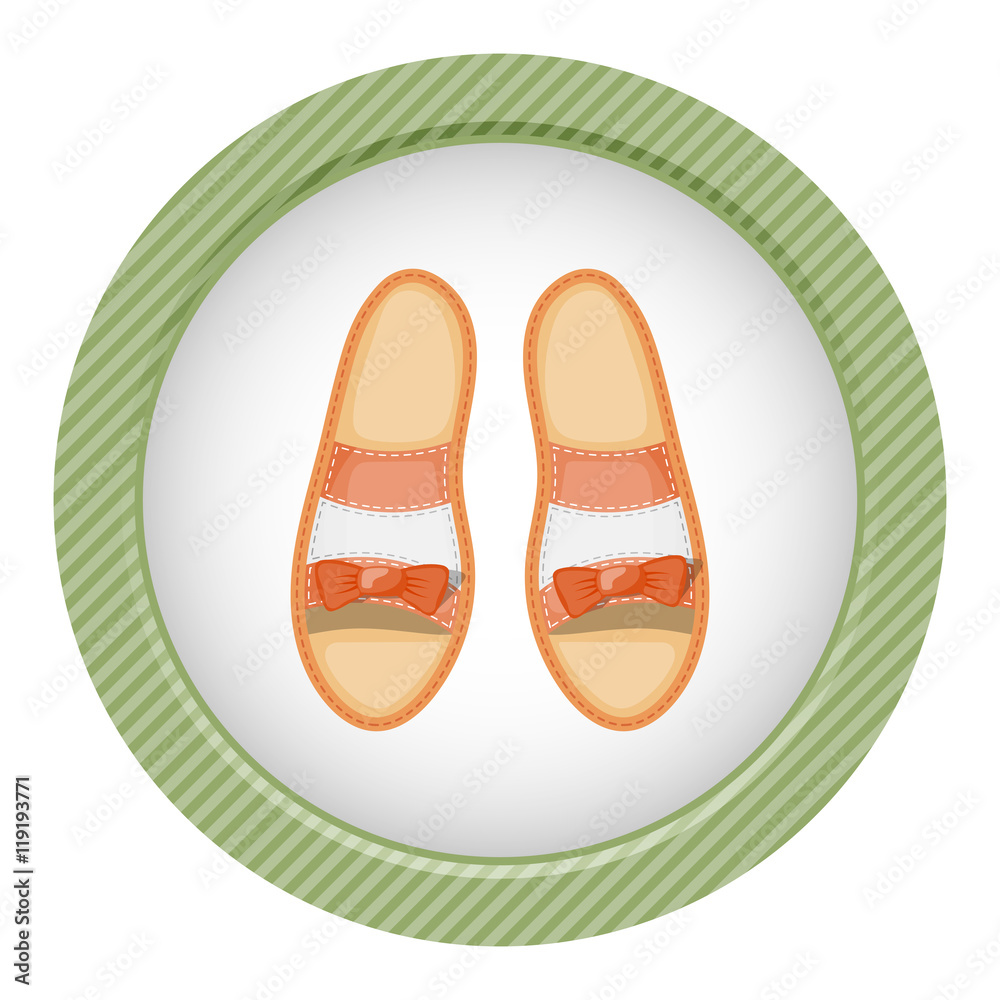 Woman shoes colorful icon Woman shoes colorful icon
