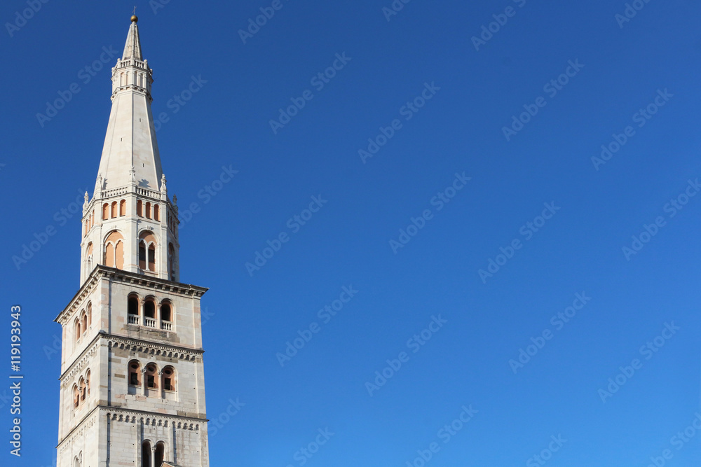 Ghirlandina bell tower, world heritage, Modena, Italy