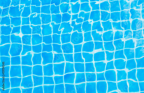 Blue wave ripped water in swimming pool