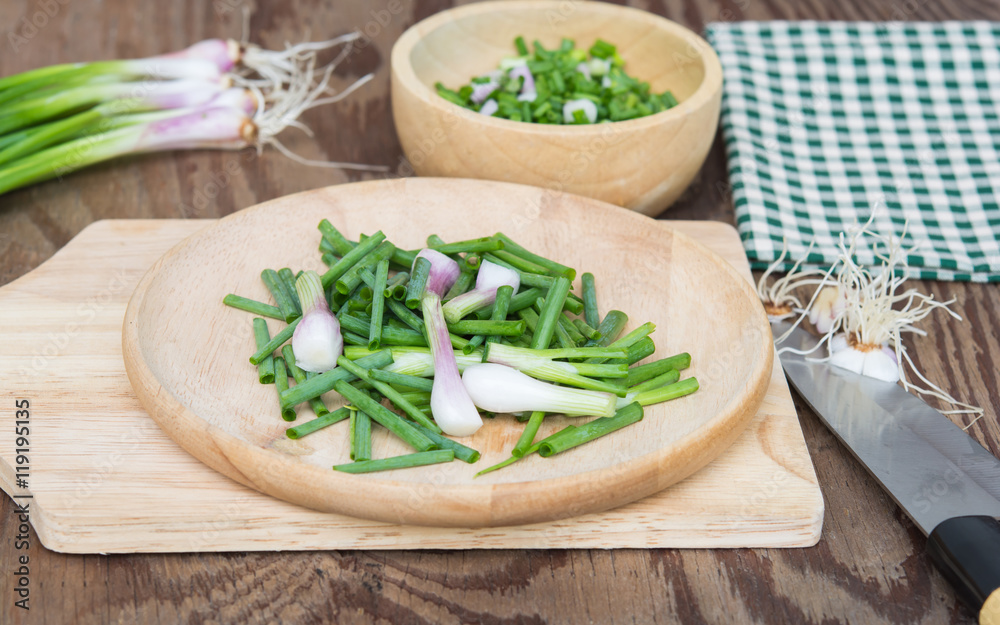 Fresh Leek on a broad Fresh Leek on a broad