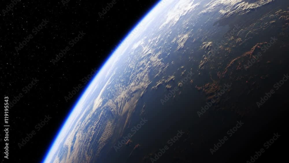 Amazing View Of Planet Earth From Space. Realistic 3d Animation.  Seamless Looped. Ultra High Definition. 4K. 3840x2160.