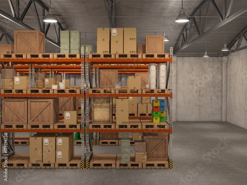 warehouse, 3d illustration