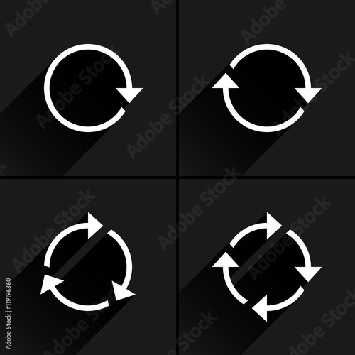 White arrow loop, refresh, reload, rotation icon