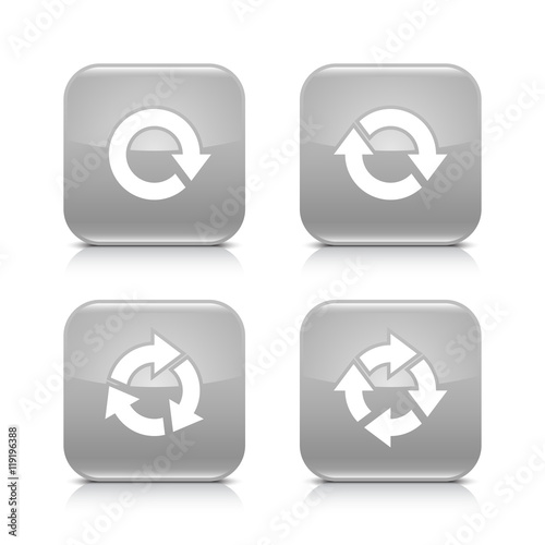 Gray arrow refresh, reload, rotation, repeat icon