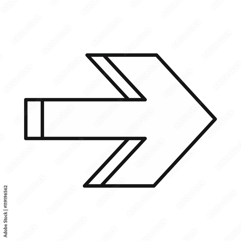 Right arrow icon in outline style on a white background Right arrow icon in outline style on a white background