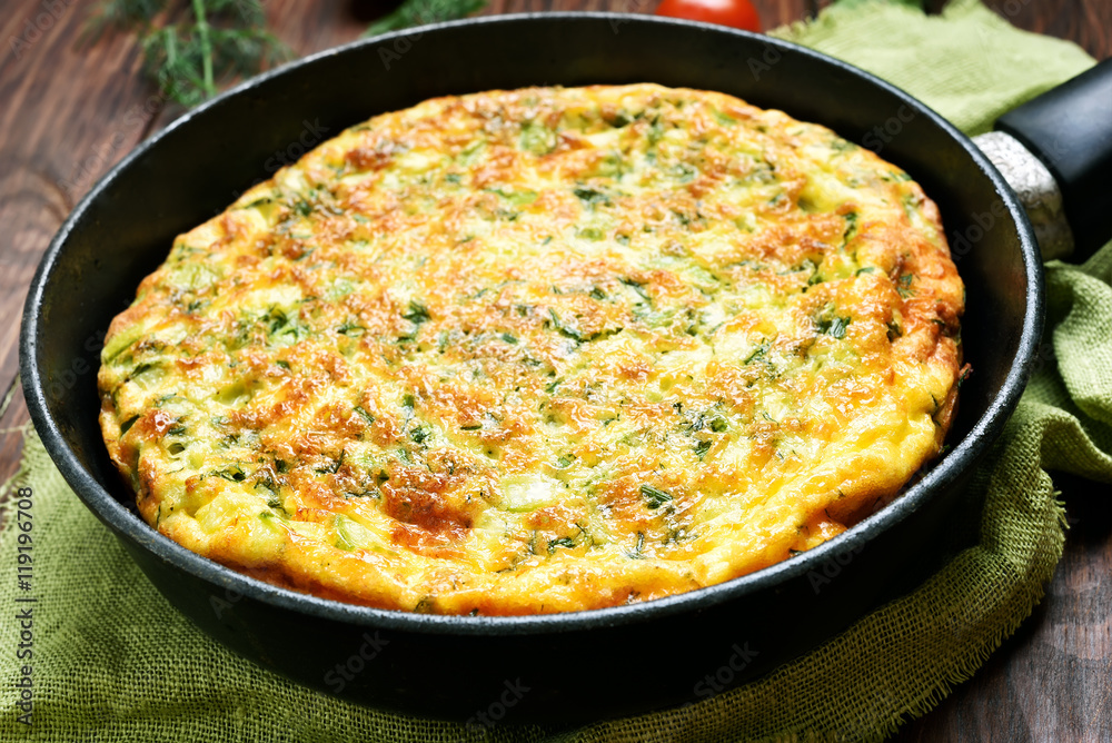 Omelet in frying pan Omelet in frying pan