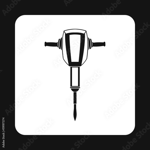 Jackhammer icon in simple style isolated on white background. Tool symbol