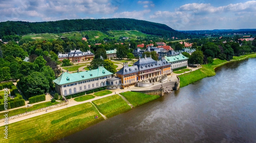 Aerial view of Pillnitz Castle, Germany
