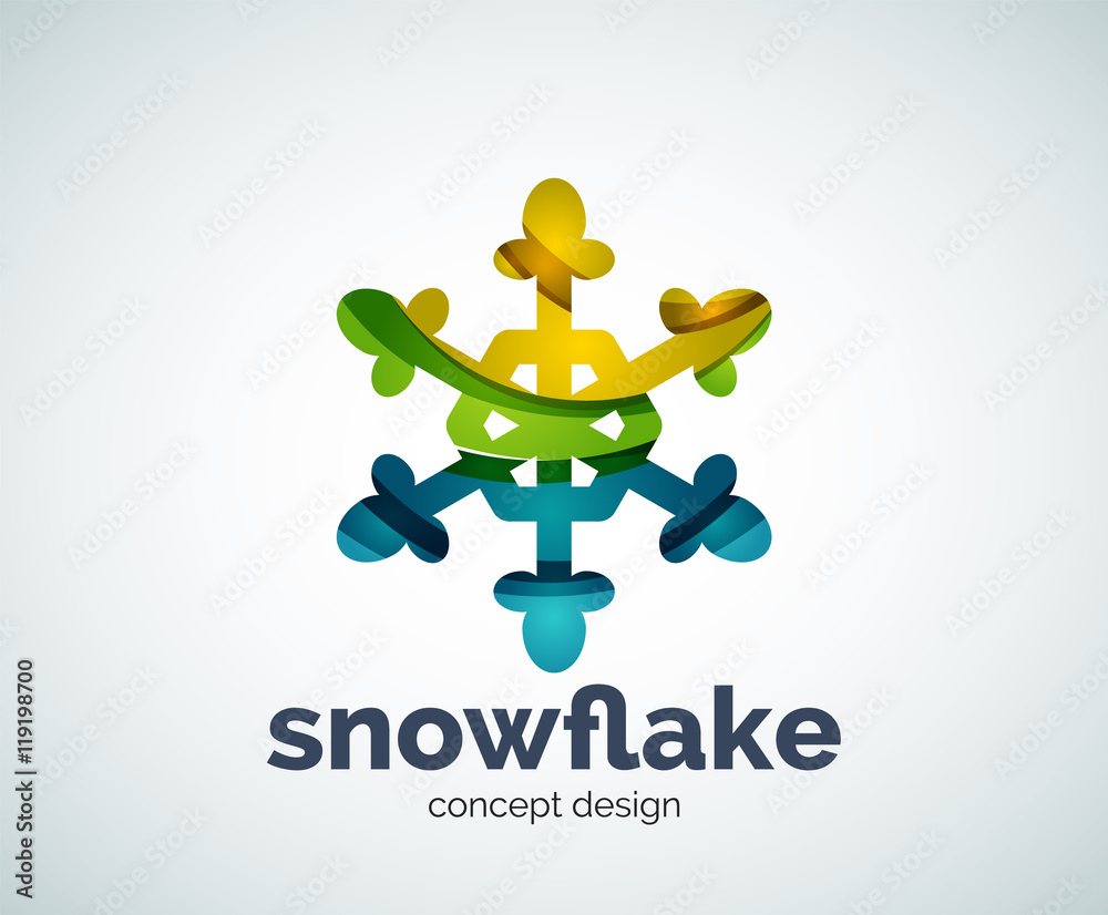 Vector Christmas snowflake logo template