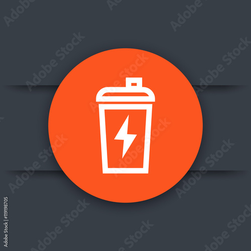 Sport shaker icon, nutrition for fitness training