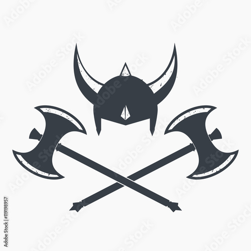 Viking's Helmet and battle axes