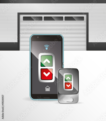 Automatic garage door, opening remote control, cell phone