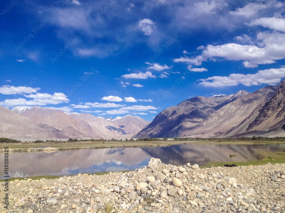 Nubra Valley is one of the Greenest valleys in Leh, Ladakh, India Stock  Photo