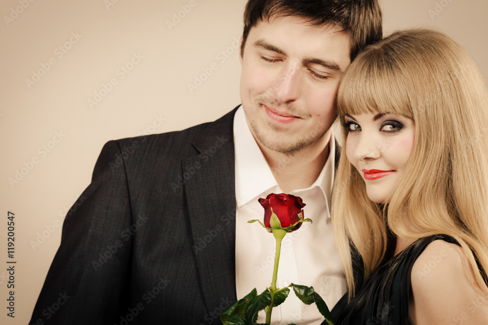 Happy elegant couple lovers. Happy elegant couple lovers.