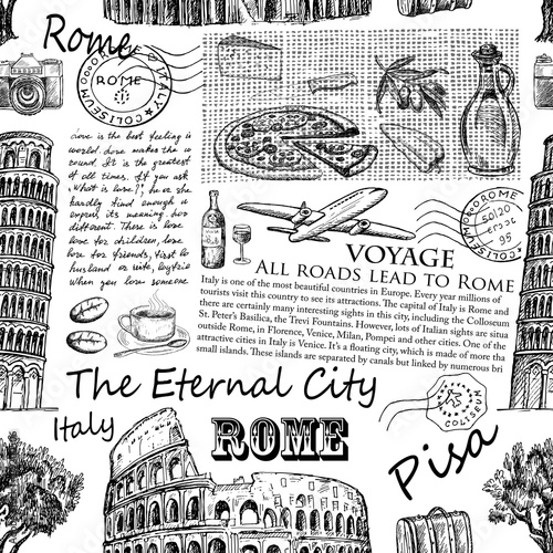 Hand drawn Italy, Rome