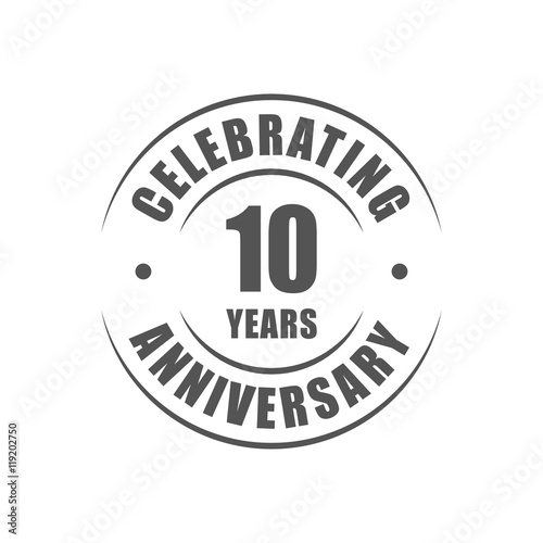 10 years celebrating anniversary logo
