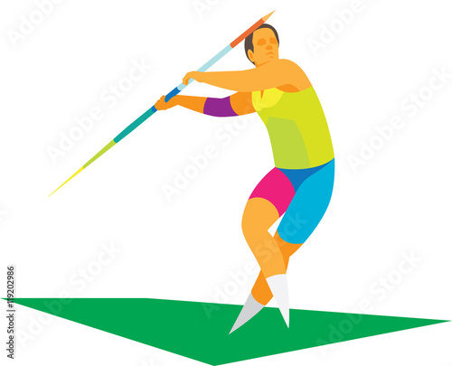 young athlete is javelin thrower