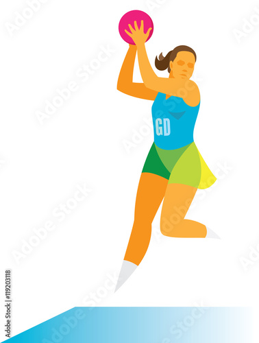 young woman student plays netball