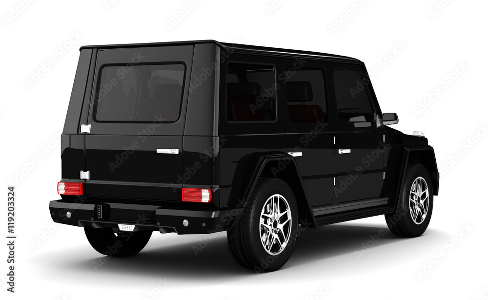 black suv on white background 3d