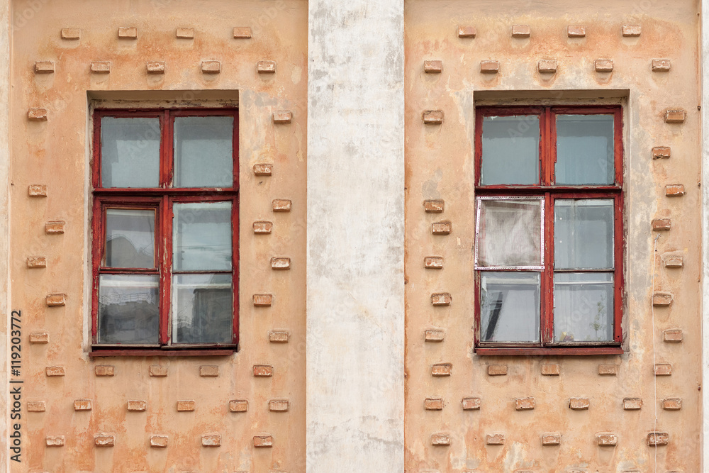 Obraz premium Windows of old the house