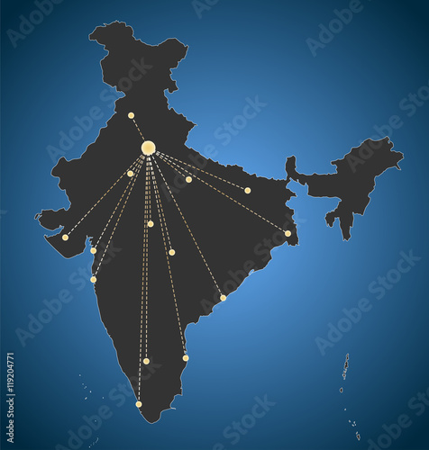 New Delhi headquarter, Hindustan Map 