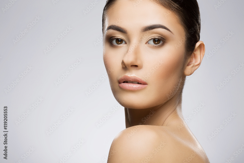 Nicel girl with make-up and ponytail Nicel girl with make-up and ponytail