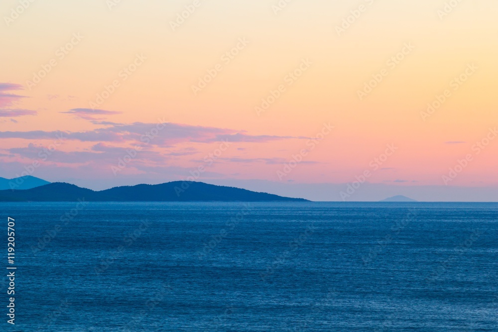Sunset over Hvar island