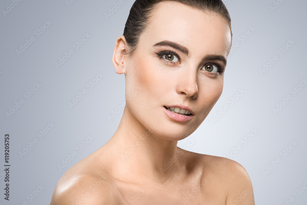 Beauty portrait of model smiling lively