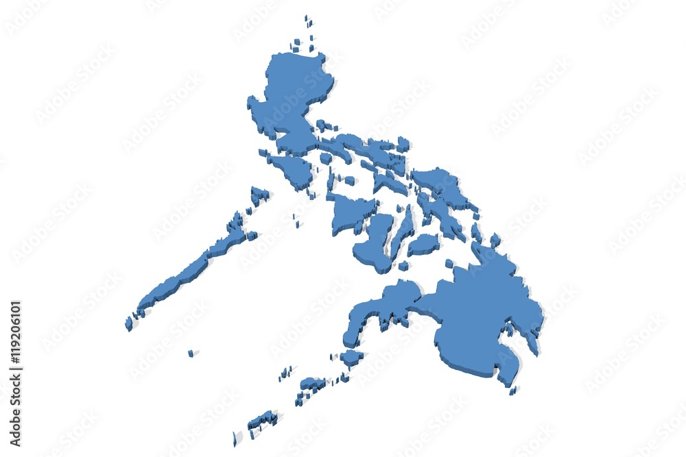 3d Map Of The Philippines 3D Map Of The Philippines On A Plain Background Stock Illustration | Adobe  Stock