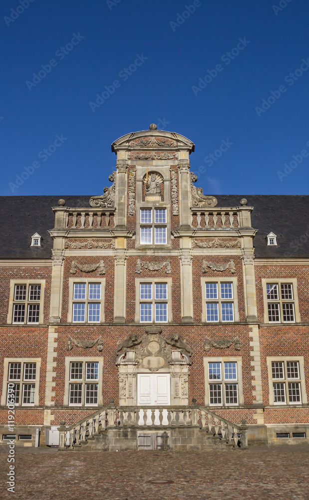 Facade on the cobblestoned courtyard of the Ahaus castle