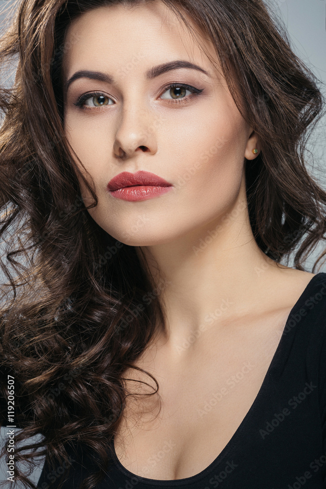 A portrait of beautiful brunette woman