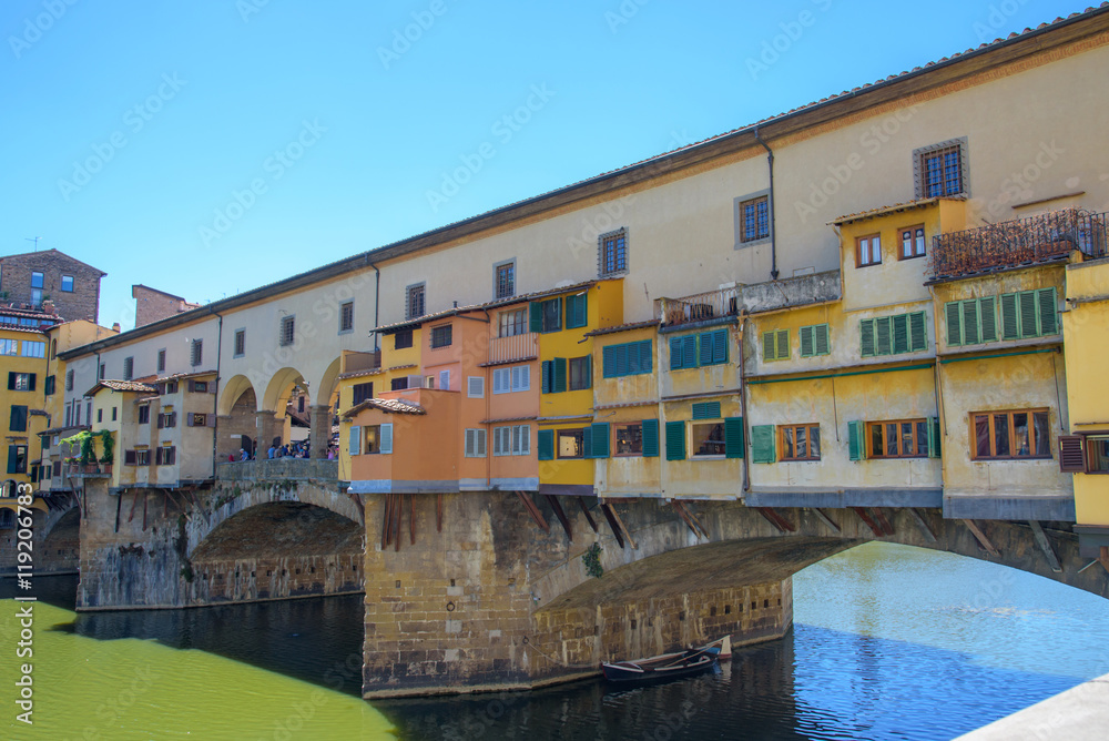 Florence, italy / Ponte Vecchio (old bridge) over Arno river