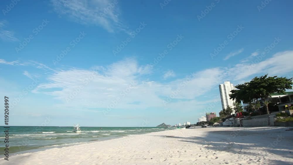 City in tropical country with beauty sandy beach and sea City in tropical country with beauty sandy beach and sea