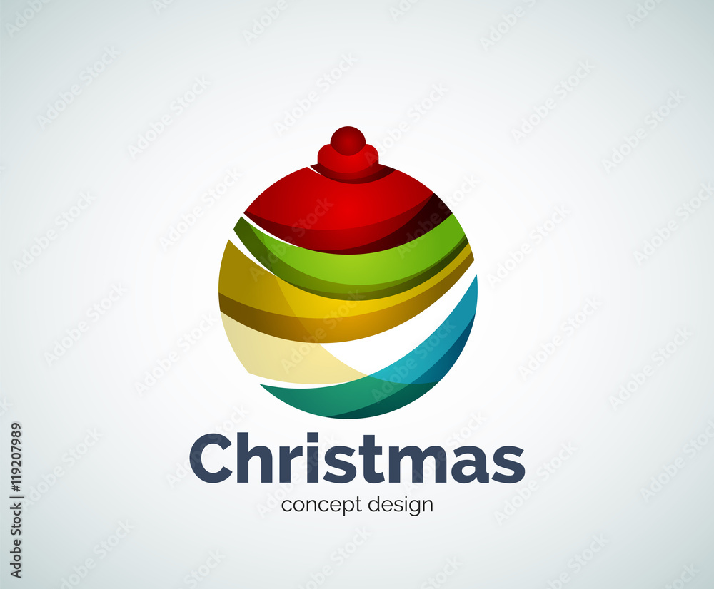 Vector Christmas ball logo template Vector Christmas ball logo template