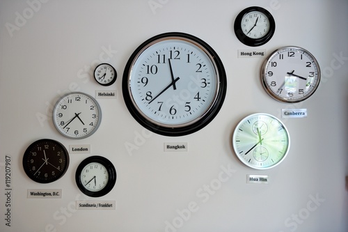 World time zone clocks